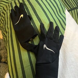 Nike Black Sports Gloves with White Swoosh